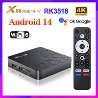 Vontar X88 MiNi 14 TV Box Android 14.0 RK3518 Set Top Box Quad Core 64bit Cortex A53 Support 4K HDR Wifi 6 BT5.0 Media Player