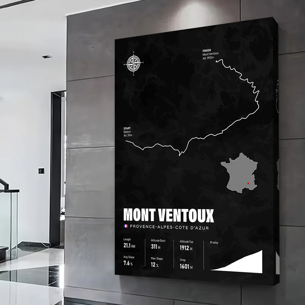 Mont Ventoux France Printing Poster Custom Pictures Wall Art Canvas Painting Gift for Home Decorations Bathroom Decor Wand Deko