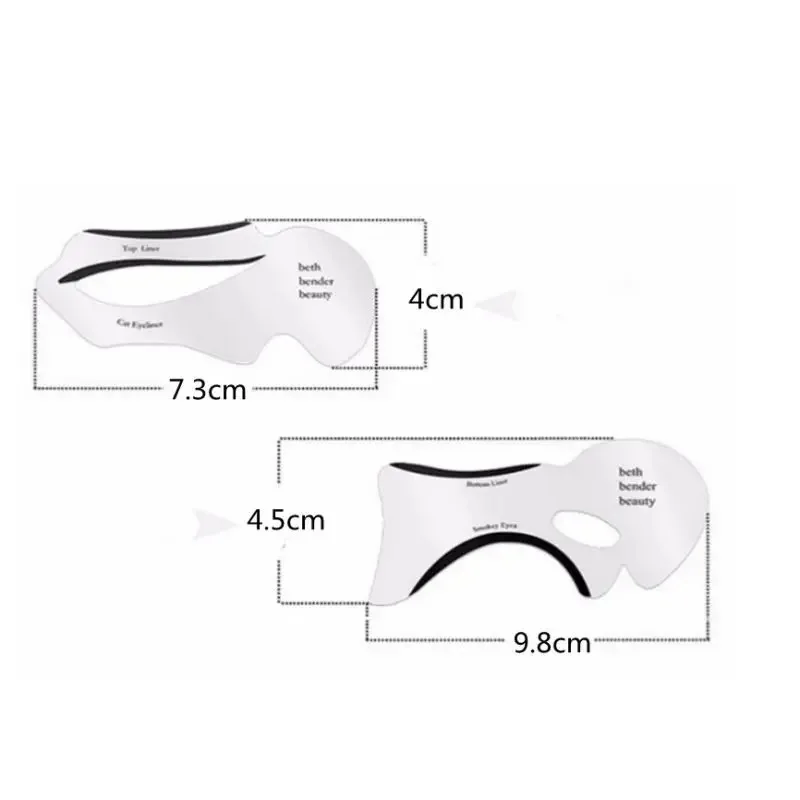 10-Piece Eye Makeup Assistant Stencil Kit - Reusable Eyeliner, Eyeshadow, and Brow Templates for Winged Liner, Cut Crease, Smoky