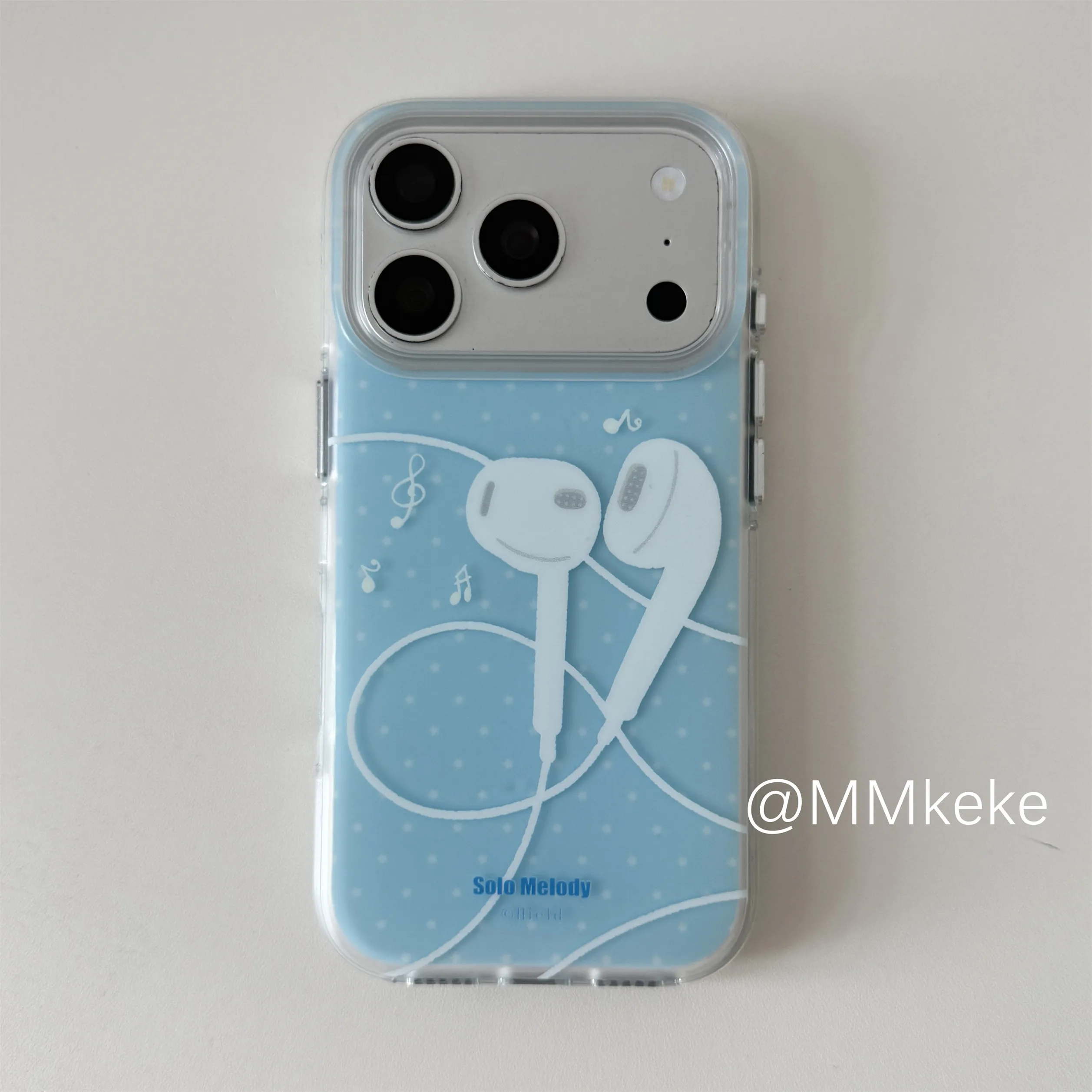 Phone Cases Polka Dot - Polka Dots Muzieknoten Blauwe Oordopjes Telefoonhoesje