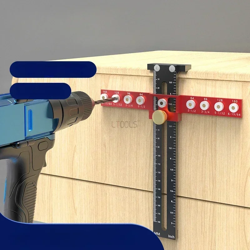 Imagem -04 - Punho Ajustável Punho Punching Locator Drill Guide Punch Régua Modelo T-shaped Socos Gabinete Maçanetas