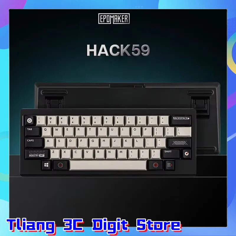 

EPOMAKER HACK59 Gaming Mechanical Keyboard HHKB Series Tri-Modes RGB Backlight PBT Keycap Gasket Hot Swap Bluetooth QMK/VIA