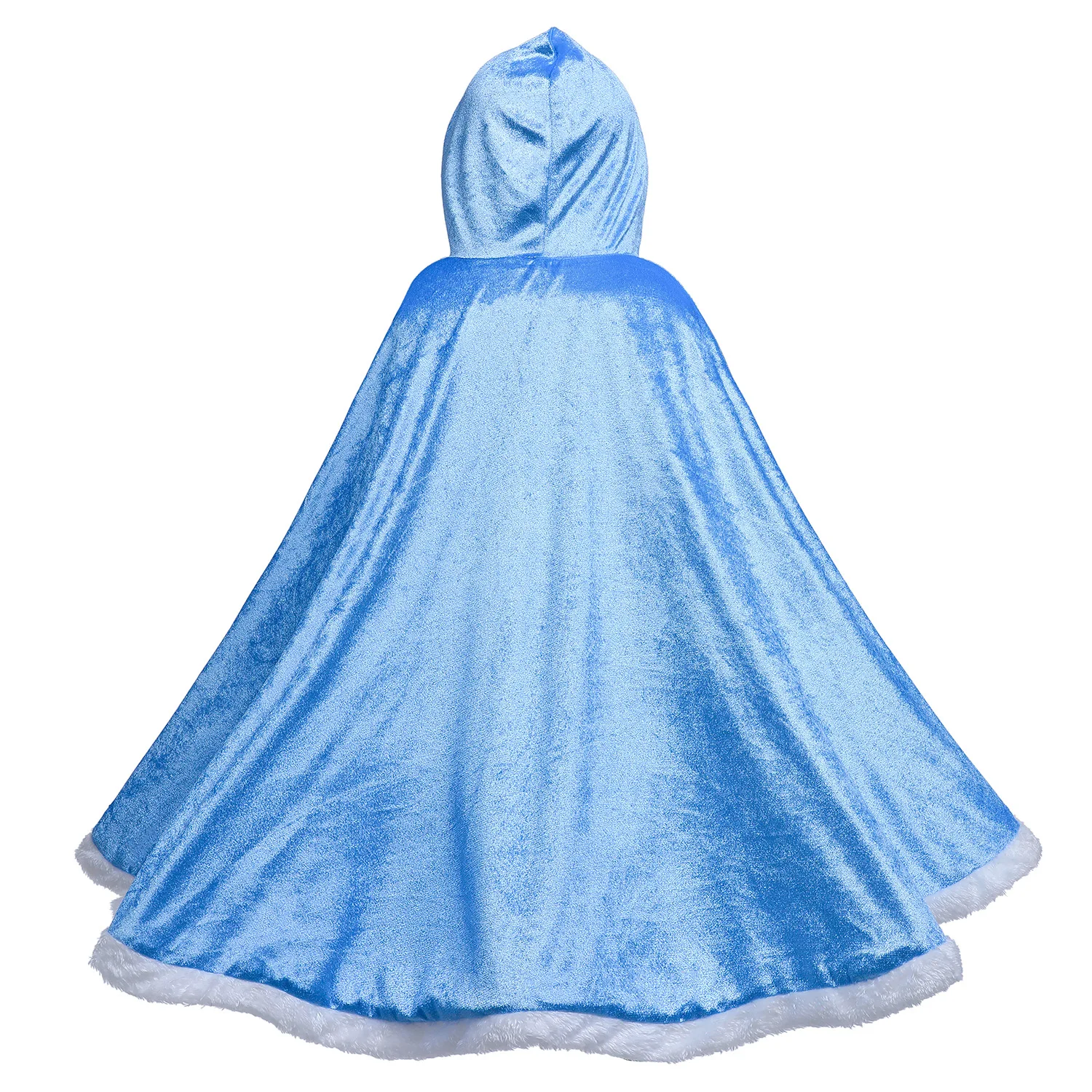 Anime Four Colors Princess Cloak for Girls Kids Autumn and Winter Plus Velvet Hooded Cloak Halloween Princess Cosplay Costume