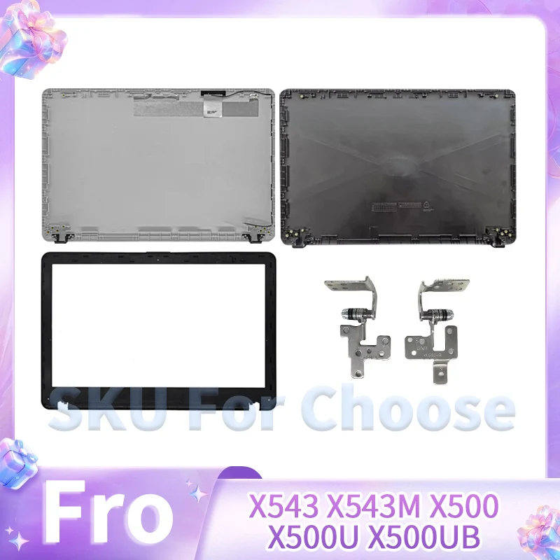 New Laptop Replace Cover For X543 X543M X500 X500U X500UB LCD Back Cover Front Bezel Hinges Rear LId Top Case 15.6 Inch
