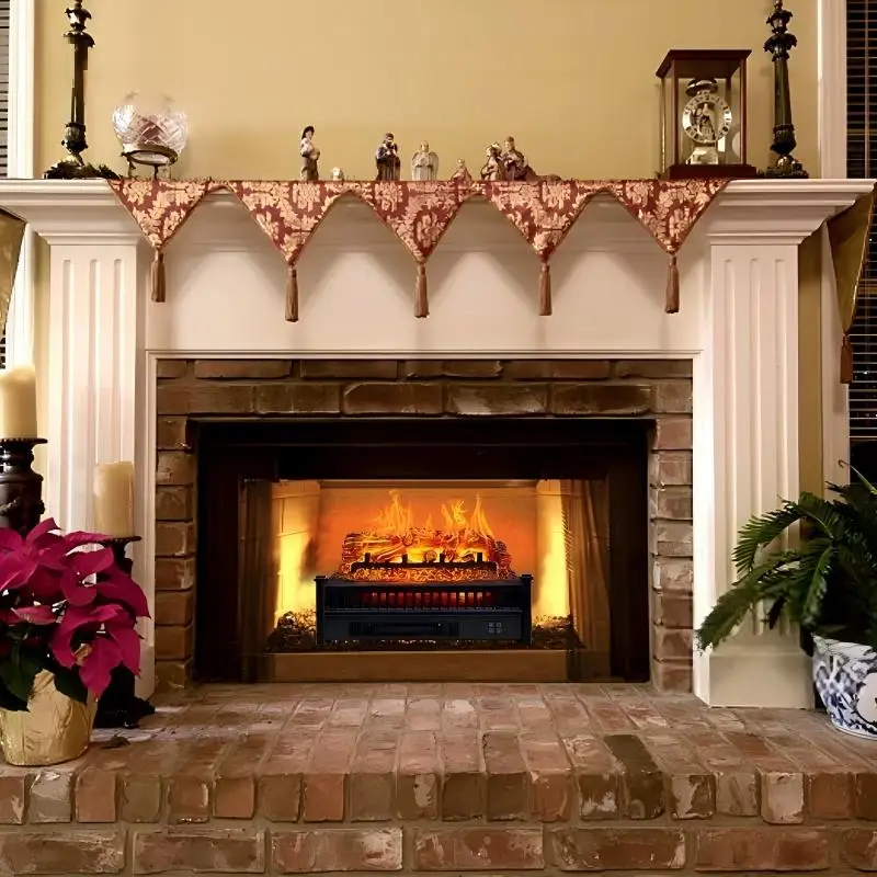 110V 220V Flame heater，Portable Electric Fireplace Insert Heater, Simulation Flame Charcoal Basin Fireplace Core