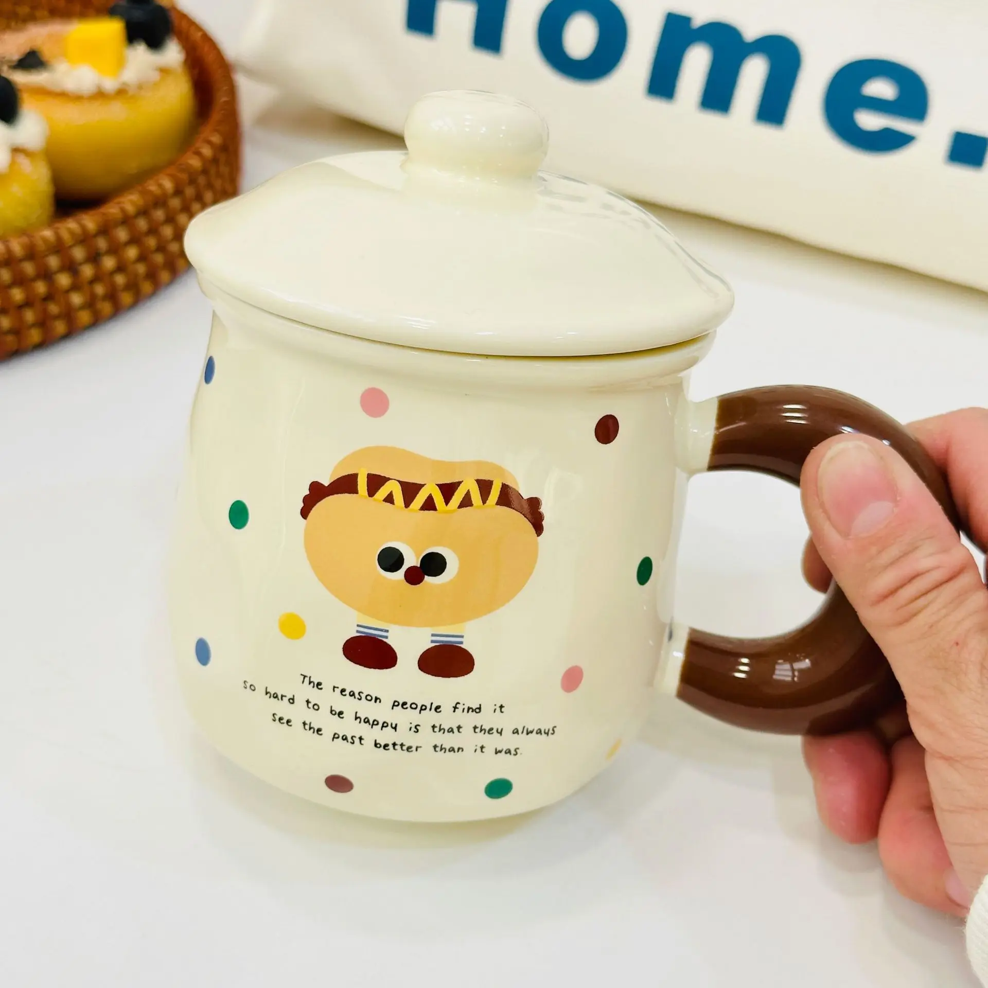 Handheld Box Set Household Ceramic Cute And Simple Mug Heat Resistant Water Cup Annual Meeting Small Gift For Use