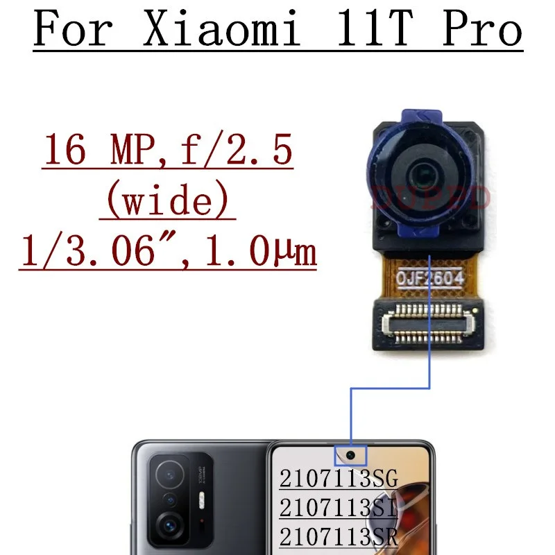 100%Tested Back Big Rear Main Camera Module For Xiaomi Mi 11T Pro Small Facing Front Camera Flex Cable Mi11T 108MP