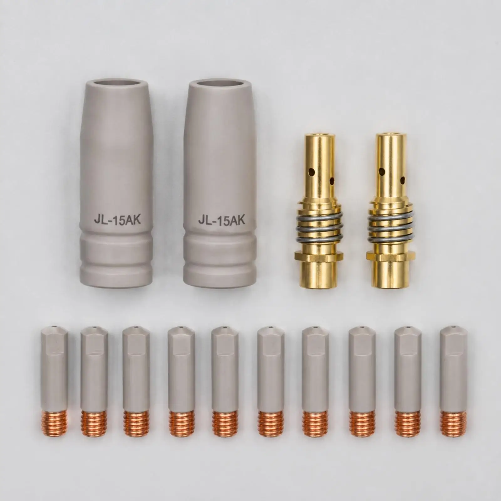 14 Pieces 15AK Metalworking Consumable Assortment Replacement 15AK Tip Tip and Nozzle Set M6 Threaded for Welders