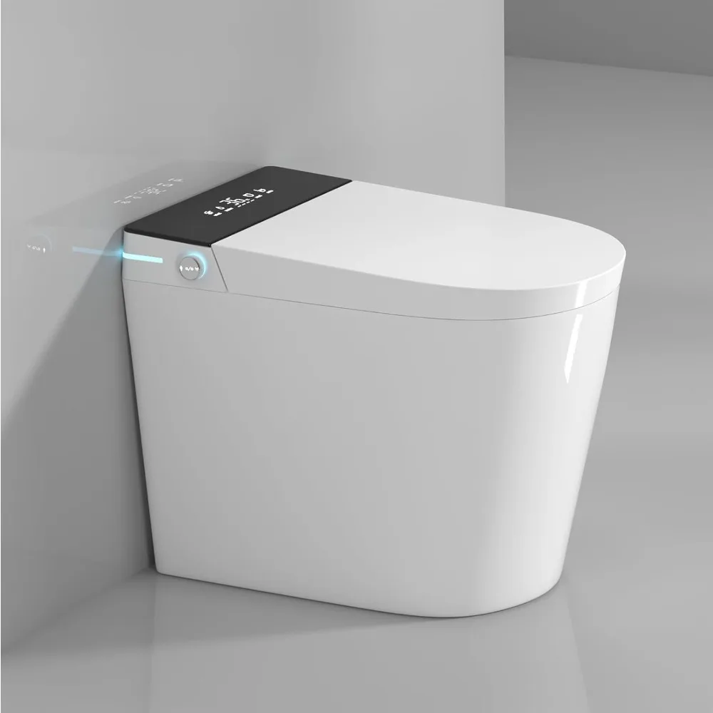

Rear Outlet Smart Toilet With Bidet, Back Flush Auto Open, Auto Flush, Instsant Heated Seat, Warm Water and Dryer, LED Night Li