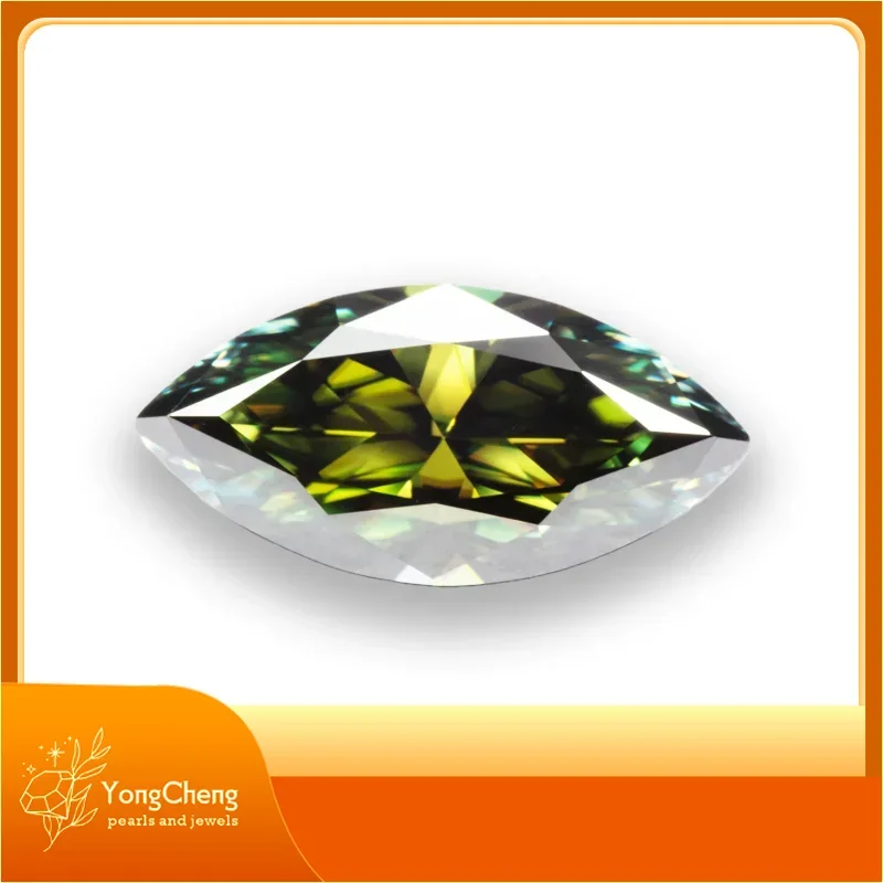 Moissanite Stone Natural Yellow Green Color Marquise Cut Advanced Charms Jewel Rings Earrings Making With GRA Certificate