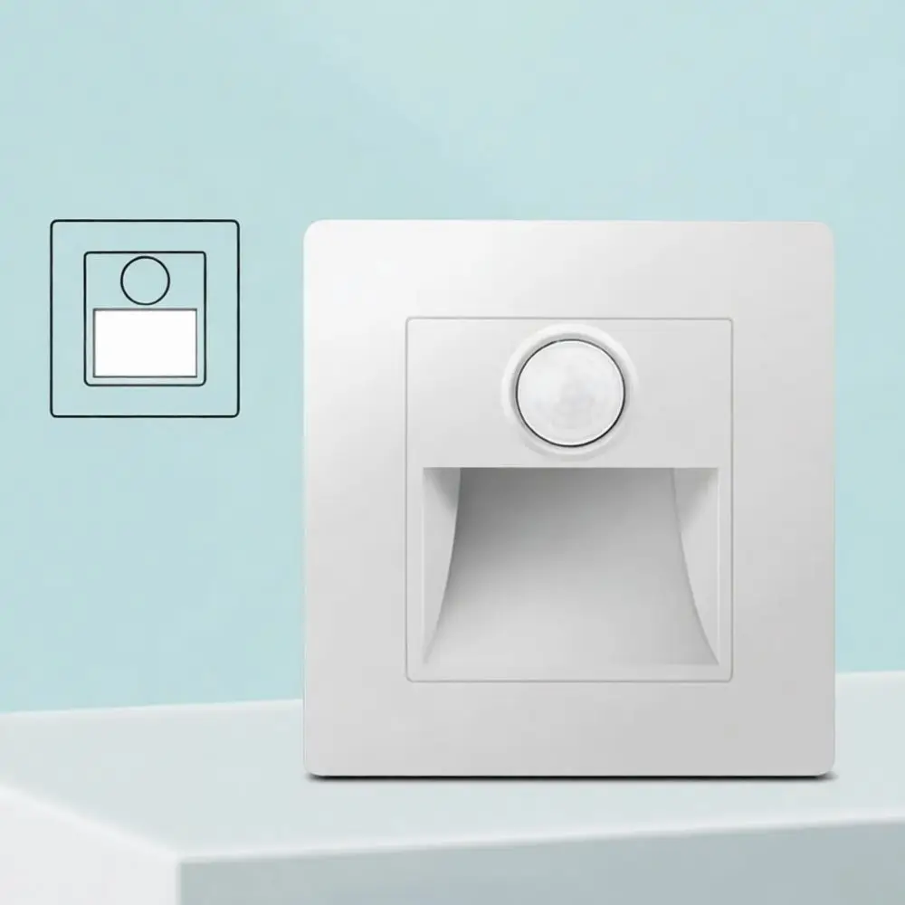 Energy Efficient LED Recessed Step Lamp Motion Sensing Wall Light For Modern Home Stair Corner Aisle Night Lighting
