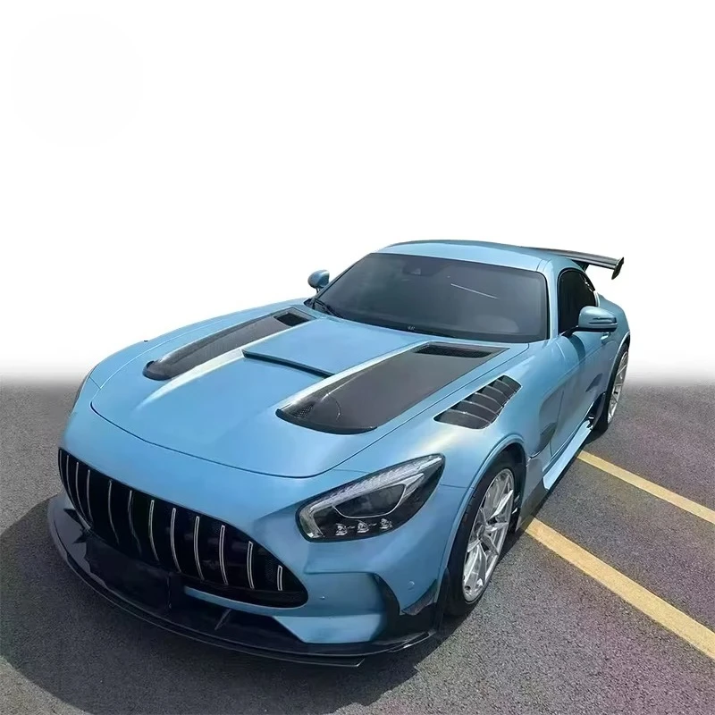 Black Series Style PP+Carbon Fiber Car Body Kit for Mercedes Benz AMG GT Front Bumper Main Grill Side Skirts Hood Rear Bumper
