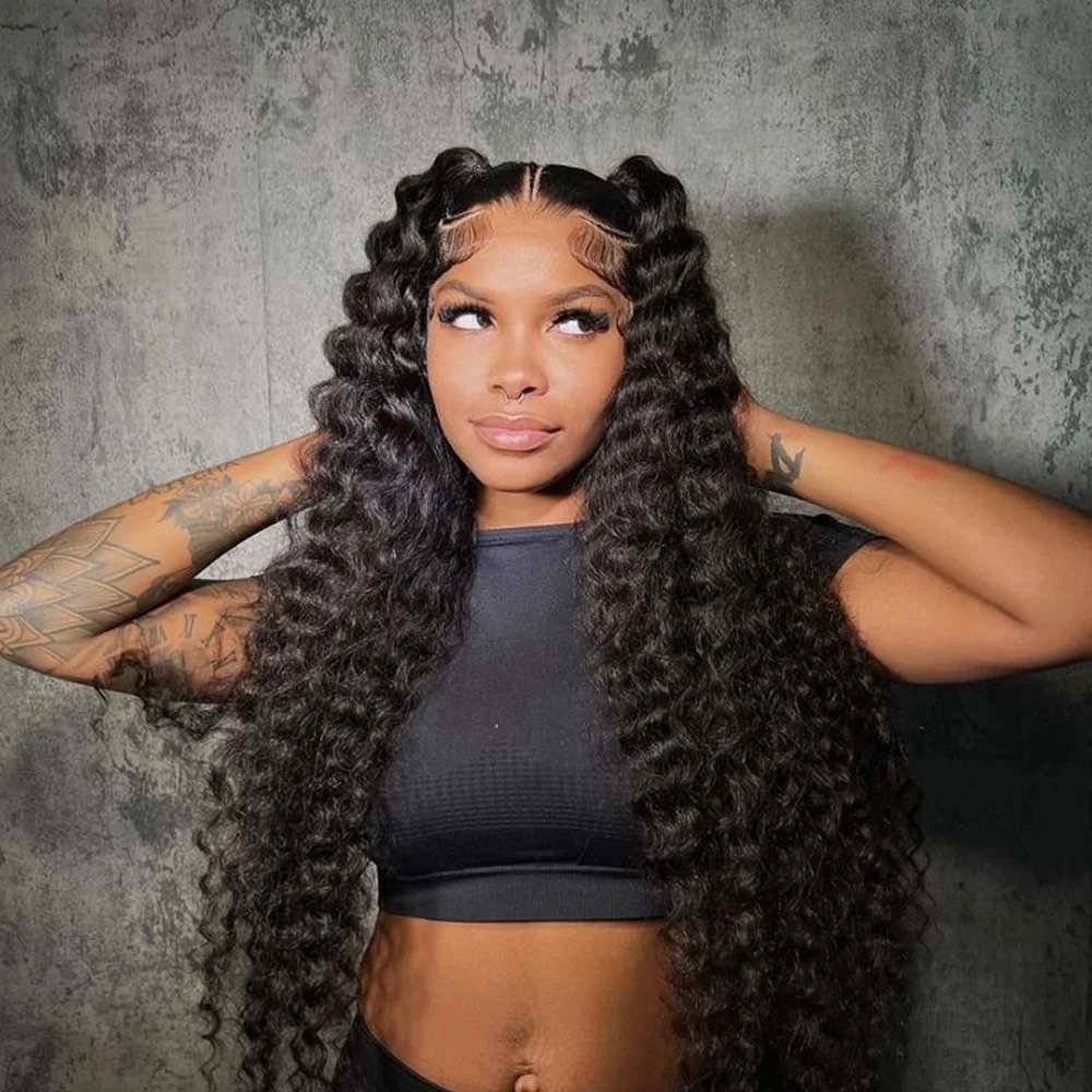 

Deep Wave Frontal Wig 13x6 Curly Wigs Lace Front Wig Human Hair 13x4 Water Wave Wig 30 Inch Lace Front Pre Plucked Wig For Women