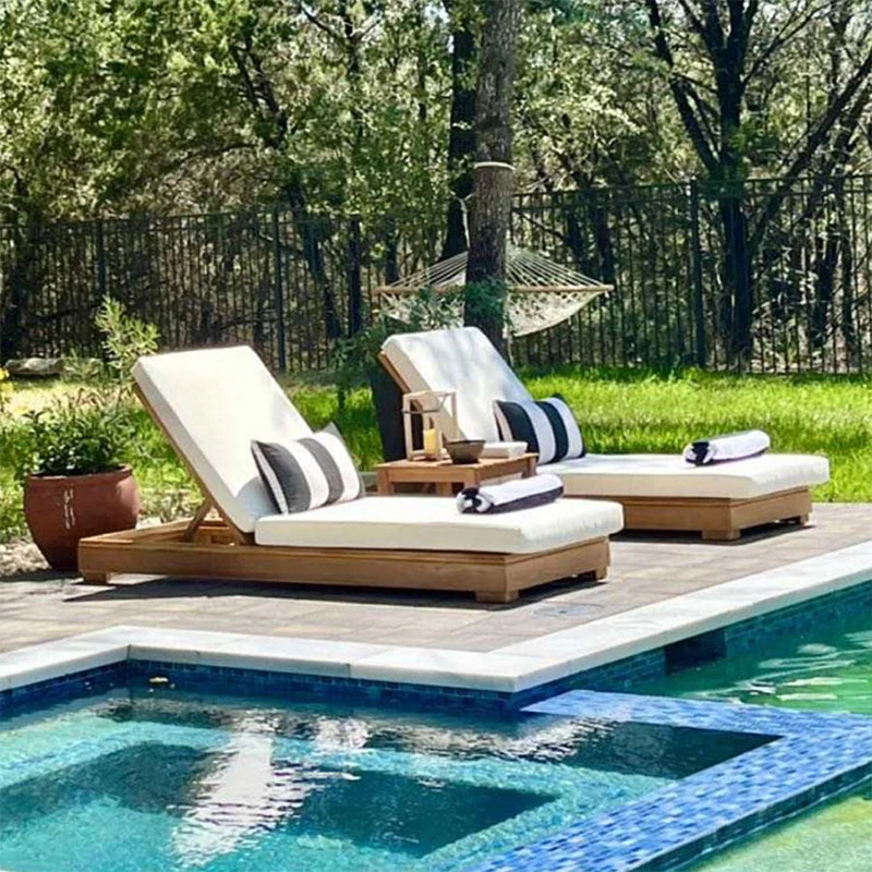 Outdoor Teak Wood Chaise Loung - Outdoor Furniture Quick Dry ulasan dan harga