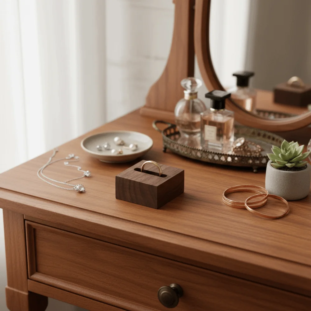 Винтажная подставка для ювелирных изделий из цельного дерева ореха, реквизит для шоу ювелирных изделий, украшение для дома, подставка для колец, кольцо, стеллаж для выставки товаров, кольцо