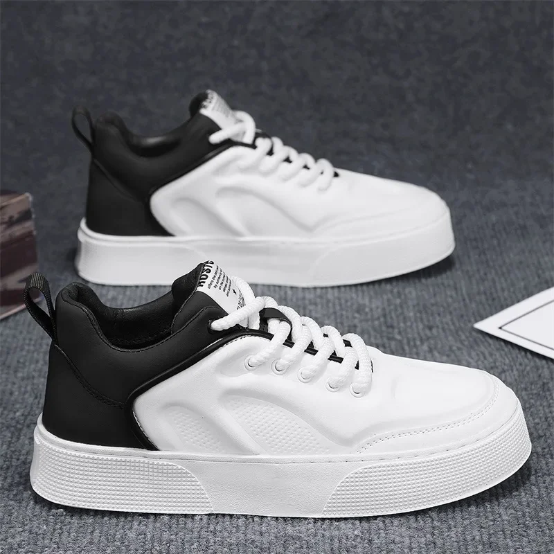 Men's Casual Sneakers Fashion Skateboard Shoes Outdoor Anti slip Wear-resistant Sports Shoes For Men White Platform Running Shoe