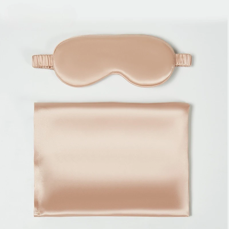 100% Mulberry Silk Sleep Mask and Pillow Towel Gift Set, with Gift Box, Travel Silk Set Hair Skin Light-blocking Sleep Eyeshade