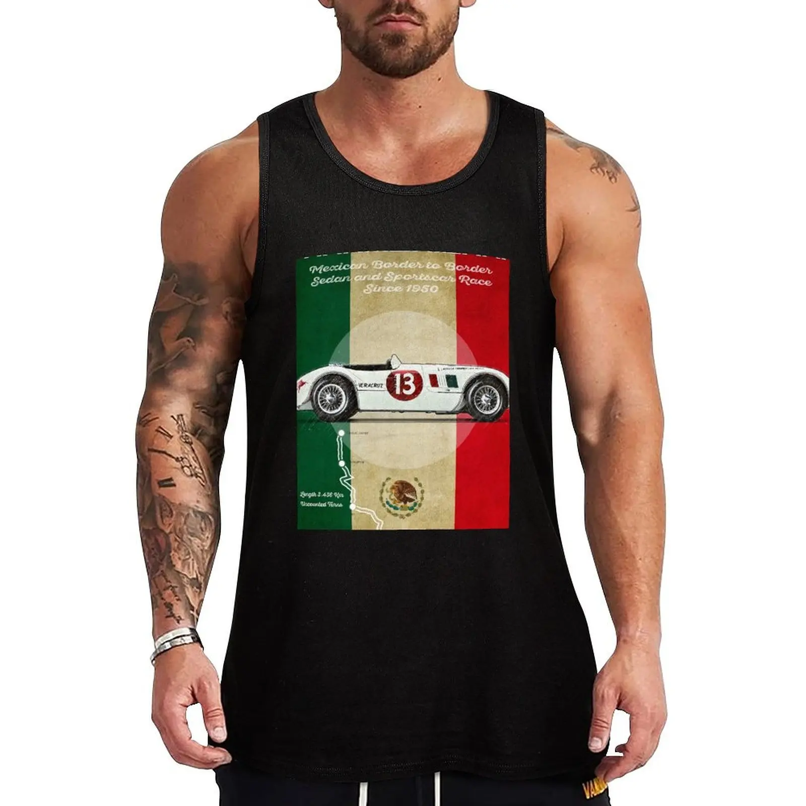Camiseta sin mangas Carrera Panamericana Vintage C-Type, camiseta sin mangas Cool Dry, camiseta sin mangas ligera de verano