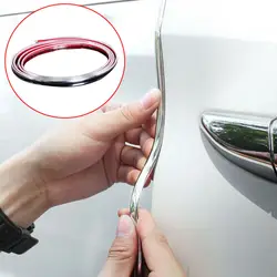 Universal 6mm * 2m Car Chrome Styling Decoration Moulding Trim Strip Car Door Gap Edge Guard Decorative Line Protector Strip DIY