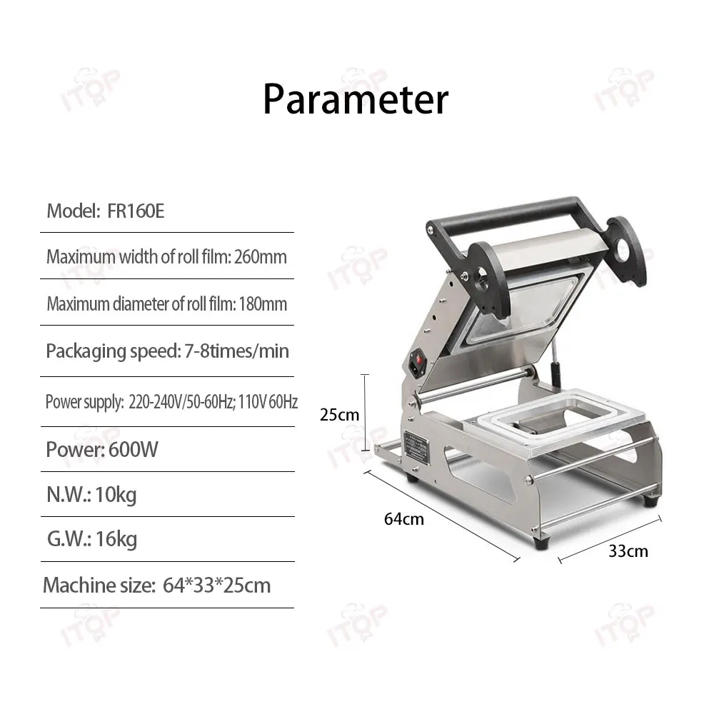 Takeout Box Sealing Machine Plastic Food Box Packaging Machine for Disposable Fast Food Packaging Boxes 14*12cm/18*12cm/18*13cm