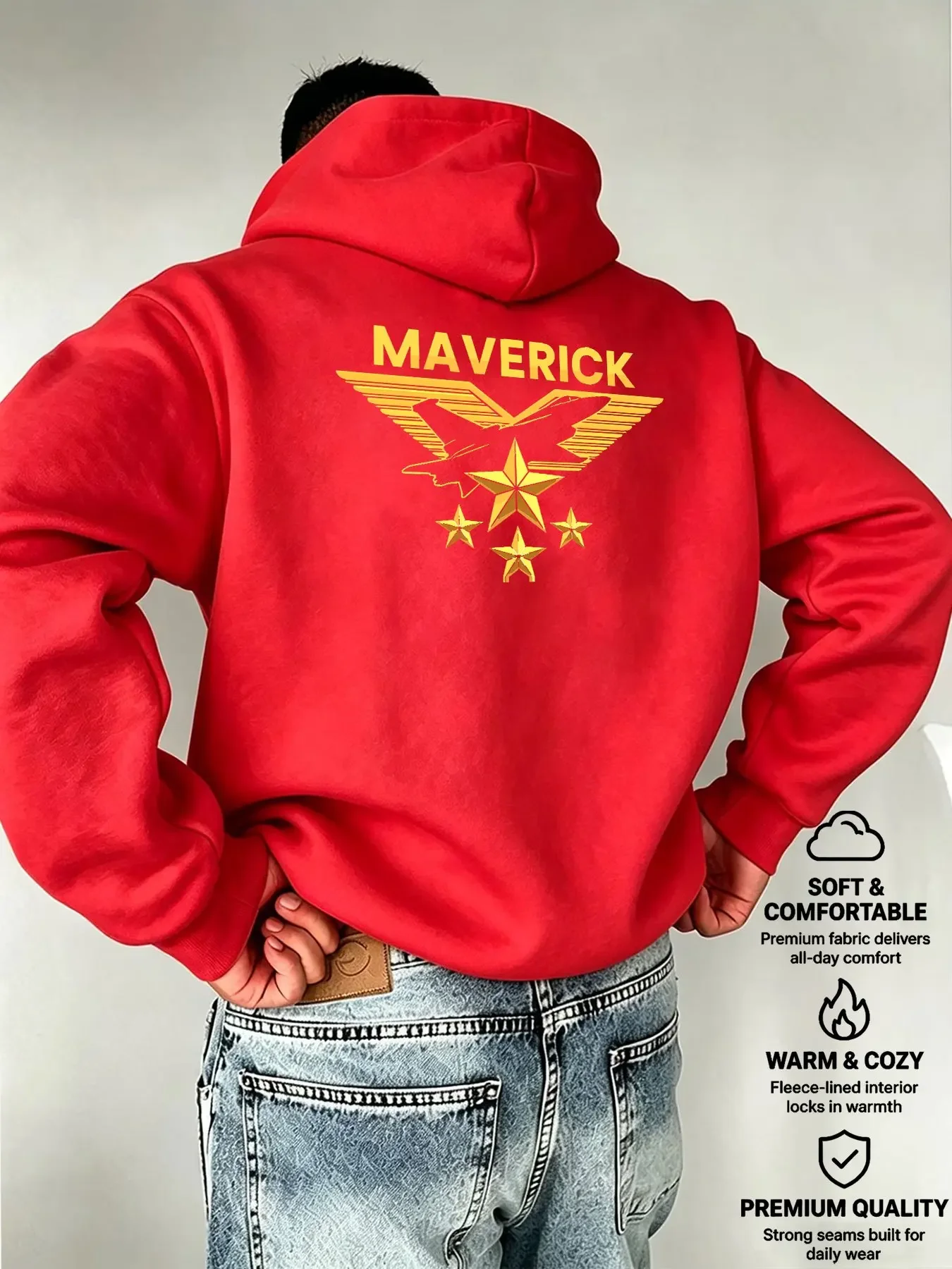 Korean Hot Aviation Fighter Jet Graphic Hoodie Unisex Maverick Double Sided Print Loose Hooded Pullover Streetwear