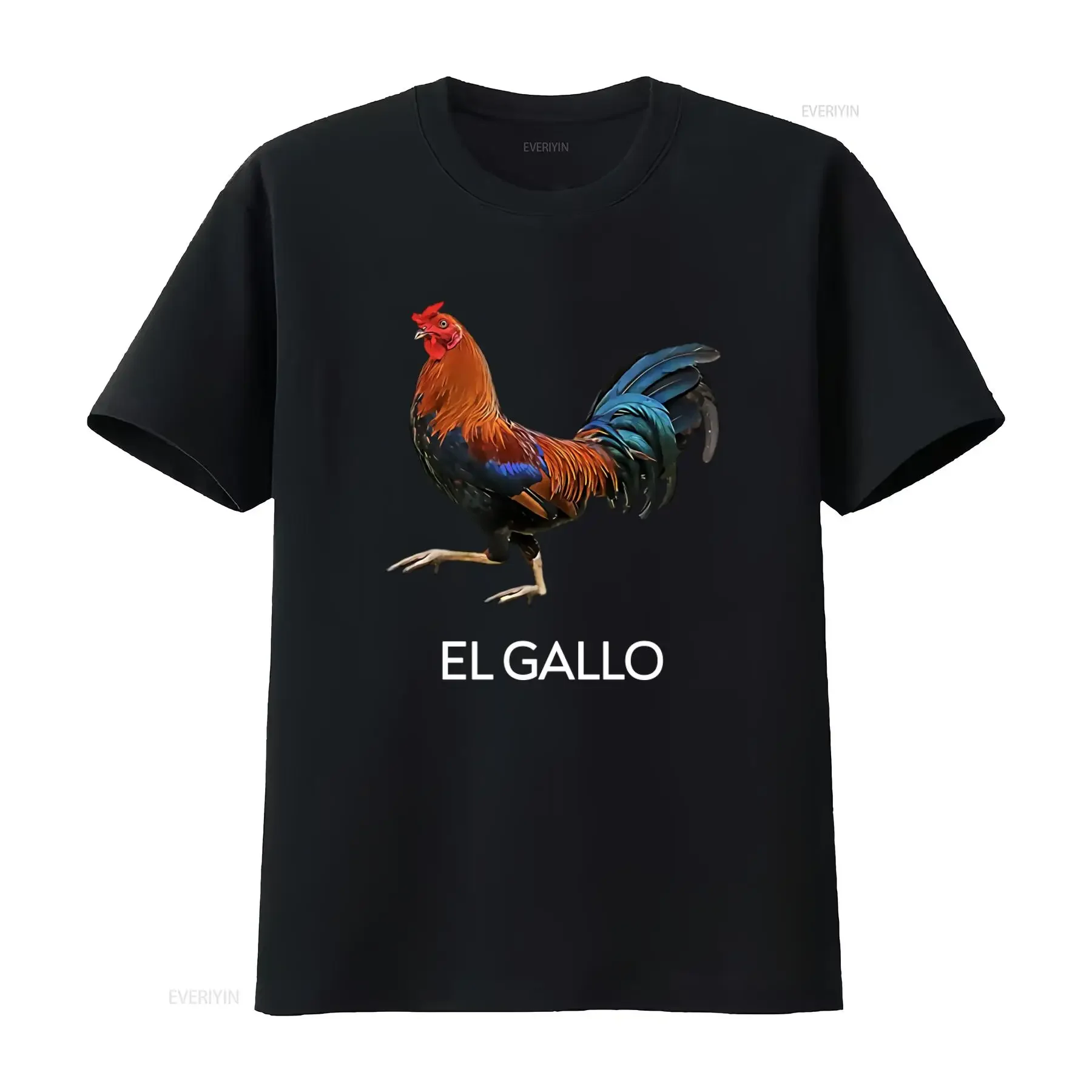 El Gallo Mexican Lottery Rooster T Shirt for Casual Fashion Print vintage Washed Top For Everyday Wear Stretched Soft graphic