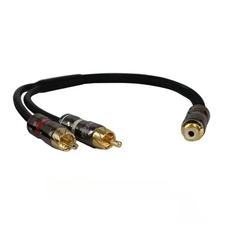 

ABSQ-Car Audio Amplifier Subwoofer 30Cm Pure Copper RCA Plug Head Male To Female Audio Cable PVC Cords Line