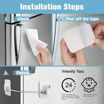 冰箱門鎖,兒童安全冰箱門鎖,適用於廚房冰櫃、櫥櫃和抽屜、氣炸鍋、衣櫃 12 最佳銷售 冰箱鎖 - №8