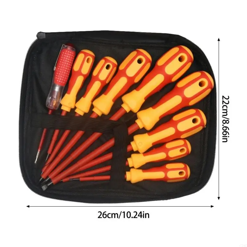 Multipurpose 9 Piece Insulated Screwdriver For Efficient Home Repairs C7AC