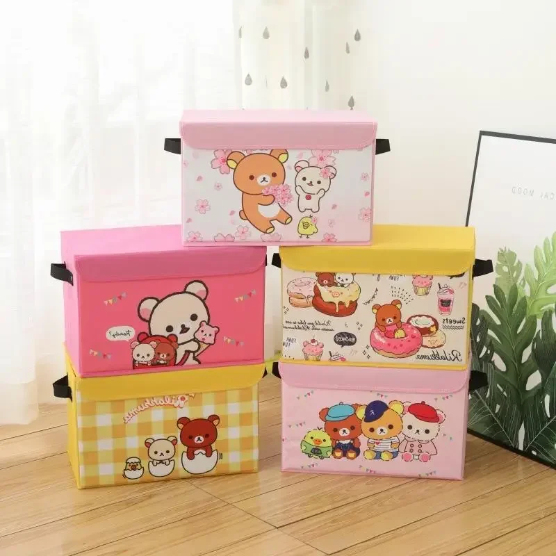 Cute Storage Box with Cover, Clothes Organizer, Cloth Artist, Home Storage Box, Girl, Student, Folding Desktop