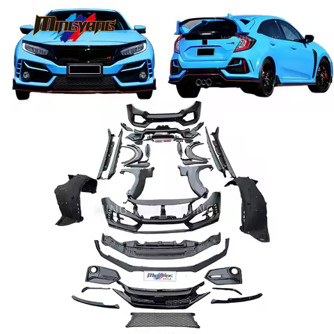 Type R Design 1:1 Bodykit Bumper Side Skirt Fender for Civic Sedan 2016-2021 Fc1 Upgrade Wide Fk8 Body Kit