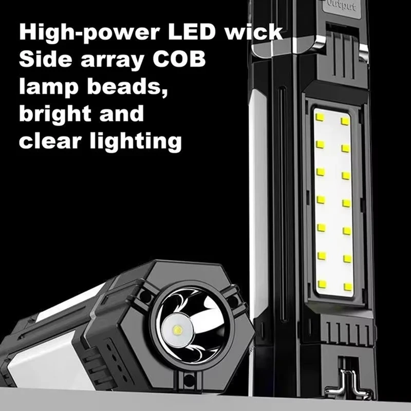 AB09-Portable Tenda Luce Pieghevole LED Torcia da campeggio Torcia multiuso per escursionismo Lanterna a doppia sorgente luminosa per i viaggi