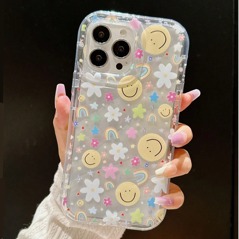 Cartoon Happy Face Graphic Printed Phone Case for Xiaomi Mi 13 12 11 Lite 5G Ne 14 11T 12T 13T Poco F5 Pro Soft Anti-Drop Cover