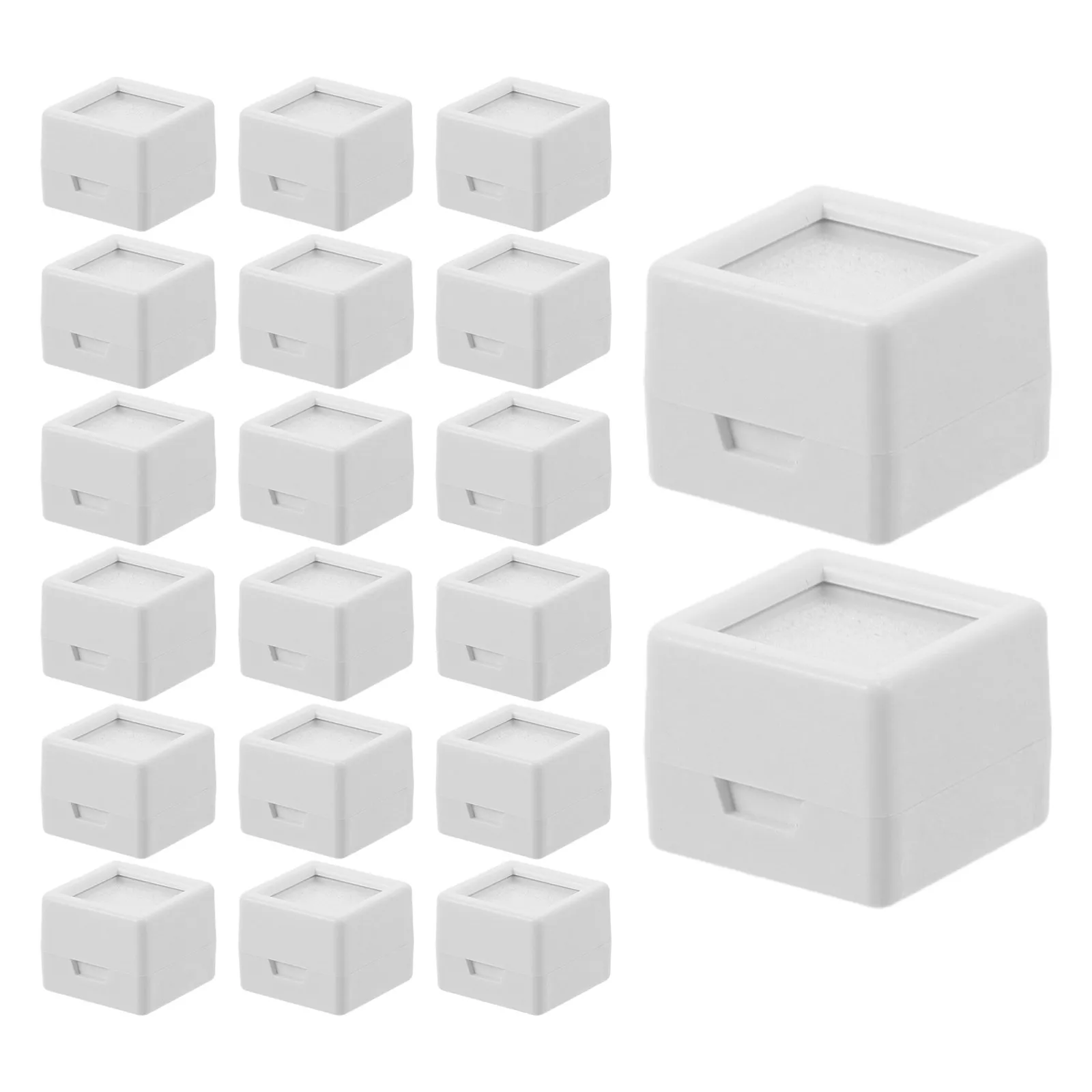 

20Pcs Small Diamond Gemstone Display Box Square Acrylic Crystal Box with Clear Lid for Jewelry Presentation Loose Stone Storage