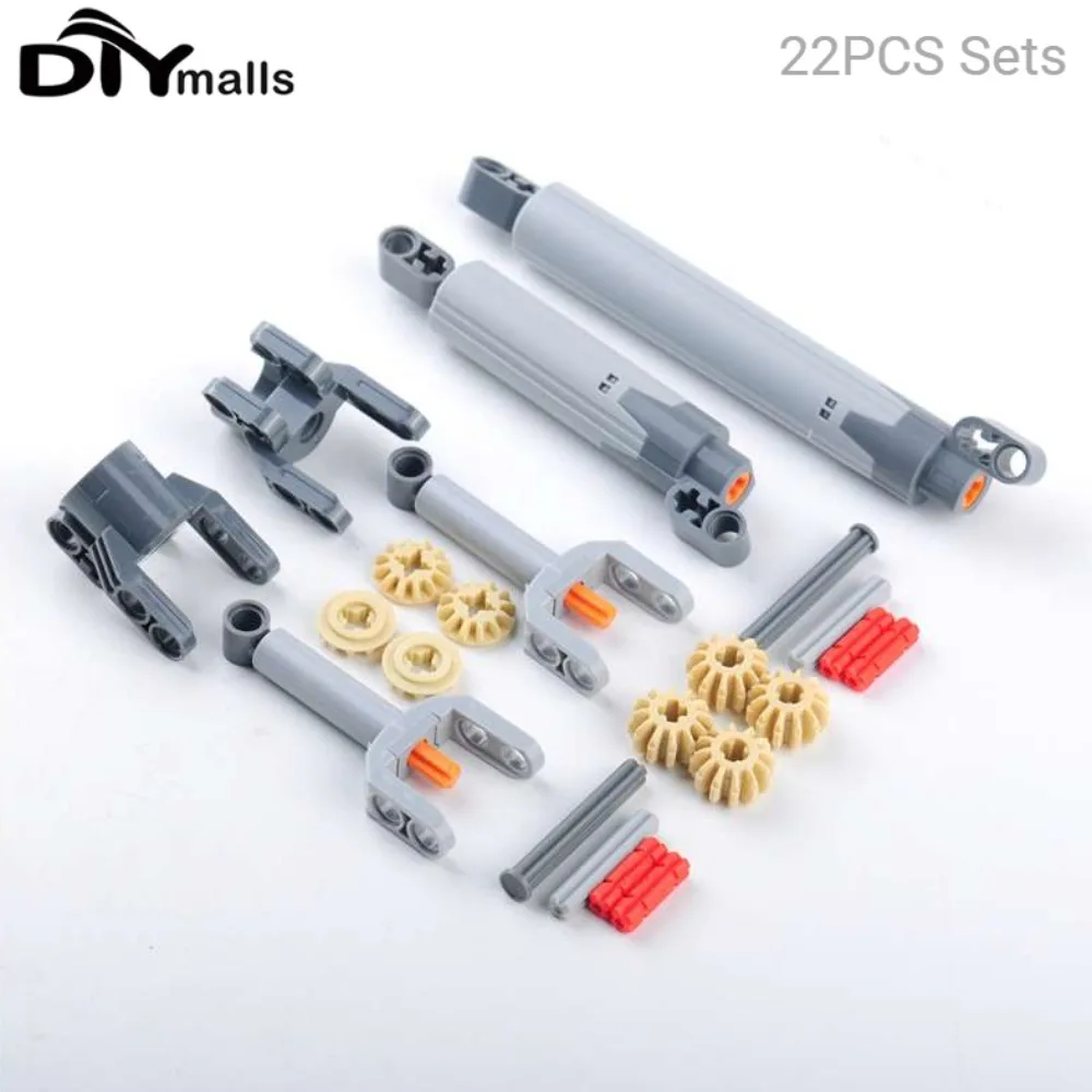 22PCS Technical Push Rod set Linear Actuator Dynamic Telescopic Rod Screw Lifter 61904 92693 61927 MOC Building Block Parts DIY