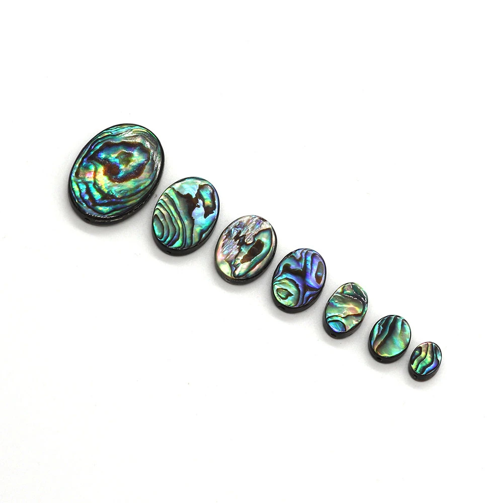 Natural Abalone Shell Oval Loose Beads for Fashion Jewelry Making DIY Earrings Necklace Bracelets Egg-shaped Charms Accessories