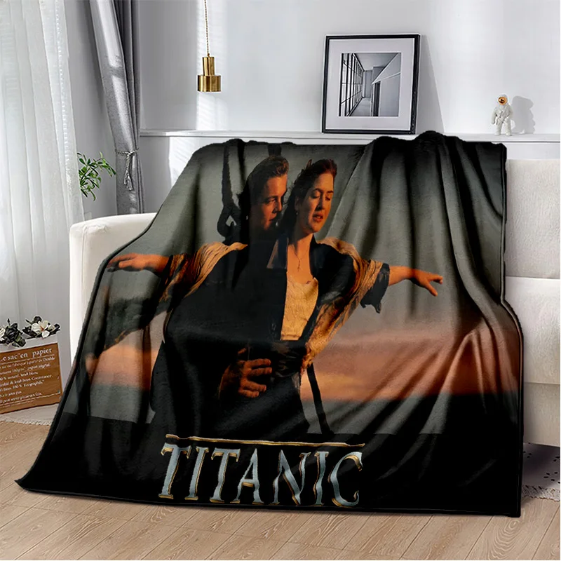 

3D Print Titanic Movie Poster Blanket,Soft Throw Blanket for Home Bedroom Bed Sofa Picnic Travel Office Rest Cover Blanket Kids