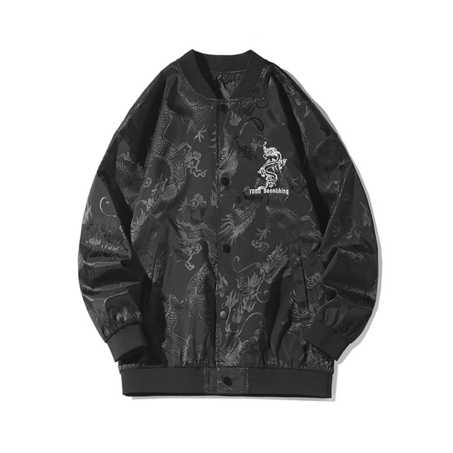 

New Chinese Sle Embroidered Jaet Men's Loose Fit Baseball Outfit Autumn Faion Brand Cleanfit Large Size Outerwear