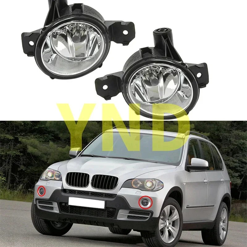 Pair Left&Right Fog Lamp Assembly With Bulb For BMW 1 Series E82 E87 E88 X3 E83 X5 E70 Front Bumper Anti Fog Light 63176924655