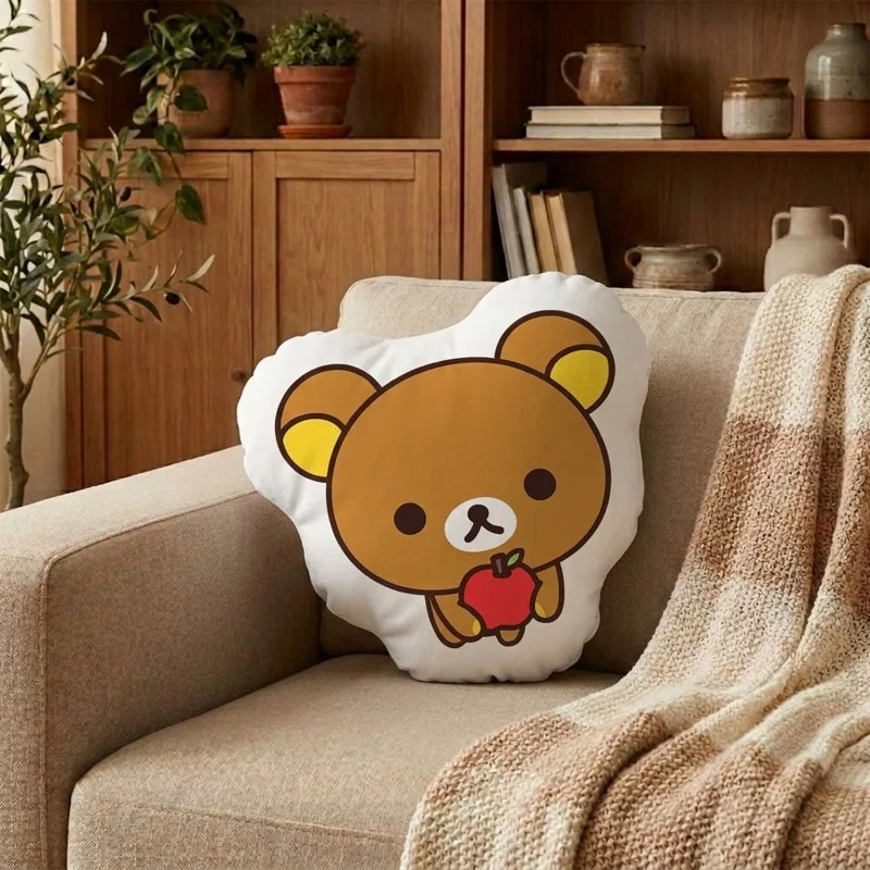 Neues Rilakkuma-förmiges Kissen, hochwertiges, farbenfrohes Cartoon-Animationspuppen-Kissen, kreatives Mädchenherz-Sofa-Auto-Kissen, Geburtstagsgeschenk – Detail 5