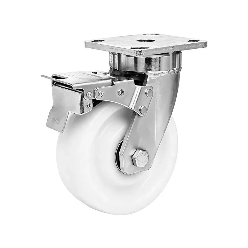 Caster universal wheel 4 inch 5 inch 6-8 inch flat nylon PA caster industrial caster equipment logistics cart wheel