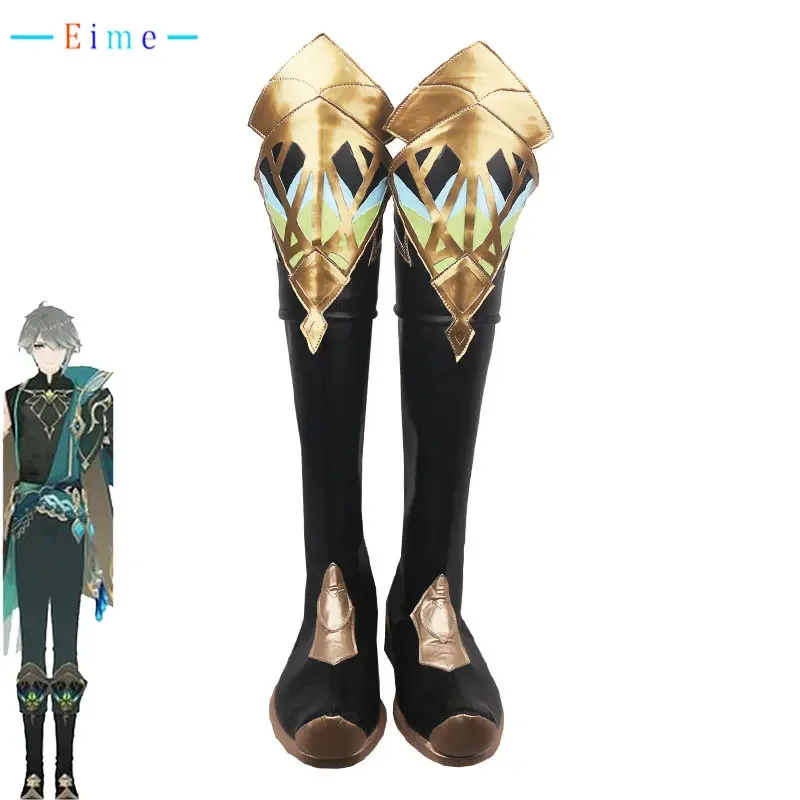 

Alhaitham Cosplay Shoes Genshin Impact PU Leather Shoes Halloween Carnival Boots Cosplay Props Custom Made