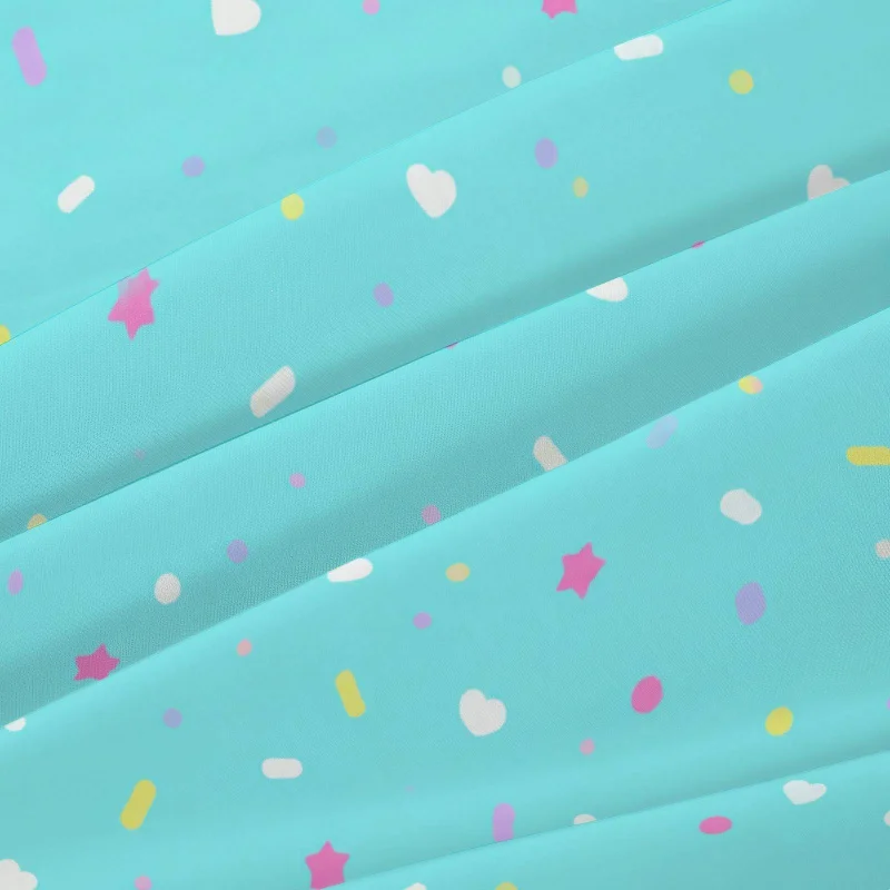3Pcs Confettipastel Fitted Sheet Three Piece Set (1*Fitted Sheet + 2*Pillowcases, Coreless), Bedding Set