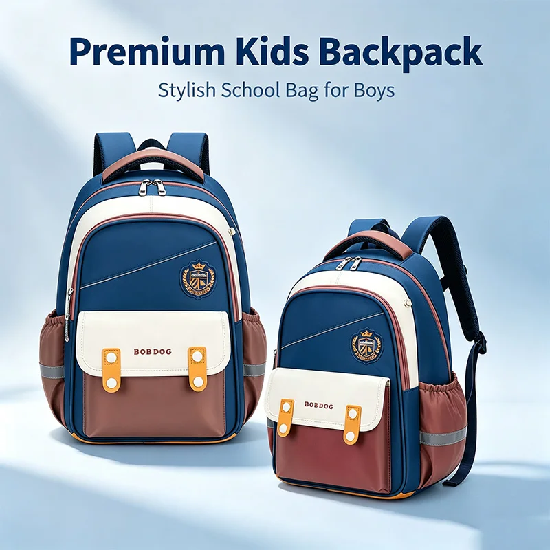 kids-ergonomic-school-backpack-with-spine-support-waterproof-material-reflective-strips-chest-buckle-large-capacity-student-book