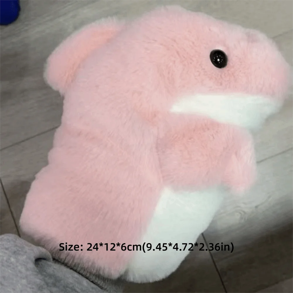 Marionnette à main de requin en peluche rose et gris, jouets éducatifs pour l'éducation précoce, dessin animé requin, jeu imaginatif, poupée en peluche, cadeau