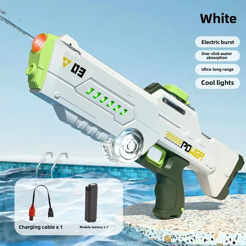 성인을위한 전기 물총 강력한 물총 자동 물 흡입 물 블래스터 소년을위한 여름 야외 해변 장난감 아이 선물