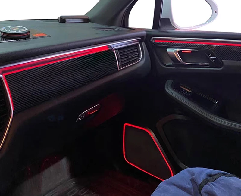 Real Carbon fiber Replacement Ambient Light For Porsche Macan 2014-2020 Interior Ambient light