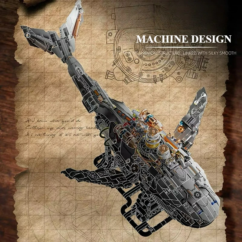 MOC Mechanische Walvis Model Bouwstenen Set Gear Linkage Diepzeedieren Bionische Dieren Bakstenen Puzzel DIY Speelgoed Kid Geschenken