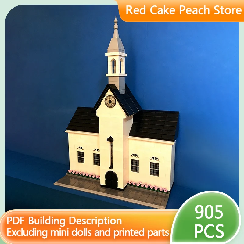 Modelo de Edificio MOC de Vista Urbana, Ladrillos de Construcción, Iglesia, Arquitectura Kats, Tecnología Modular, Regalos Navideños para Niños, Juego de Juguetes para Armar