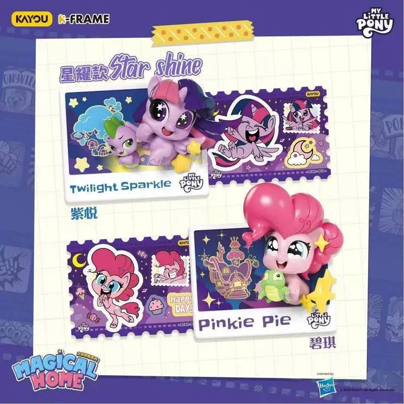 

3D фоторамка My Little Pony Episode 1, Magic Home Pinkie Pie Fluttershy Q, милая кукла, аниме, слепая коробка, подарок на день рождения